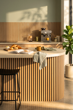 American Oak acoustic slat wall panel: kitchen