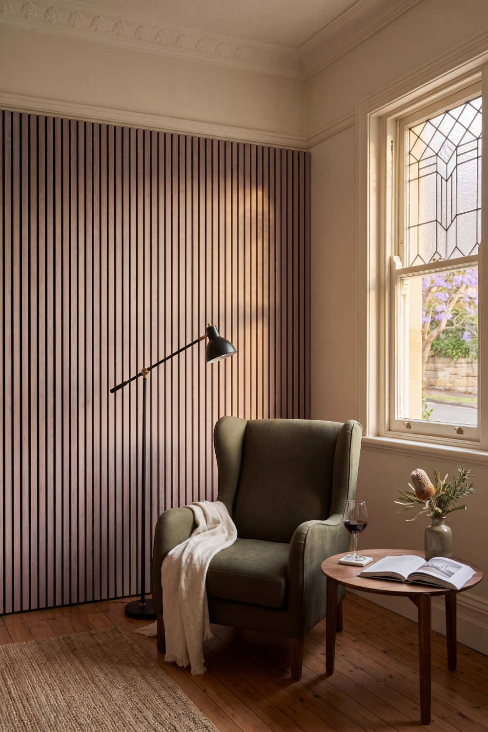 American Walnut acoustic slat wall panel: Paddington Sydney