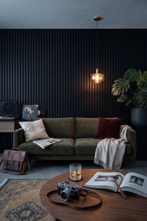 Black Acoustic Slat Wall Panel