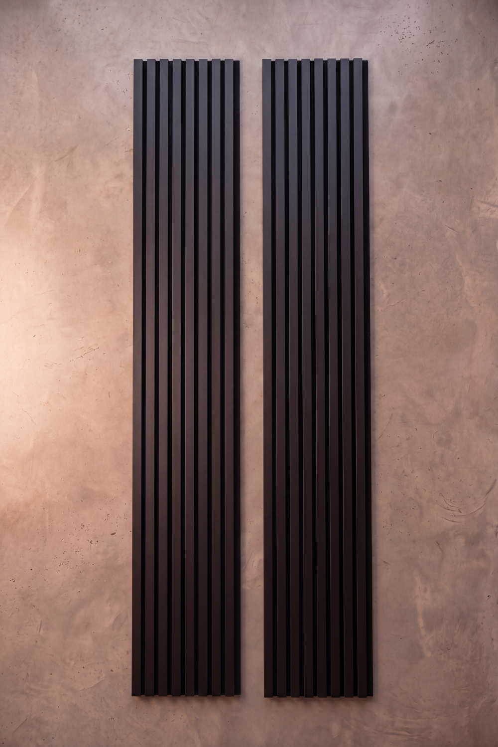 Black acoustic slat wall panel