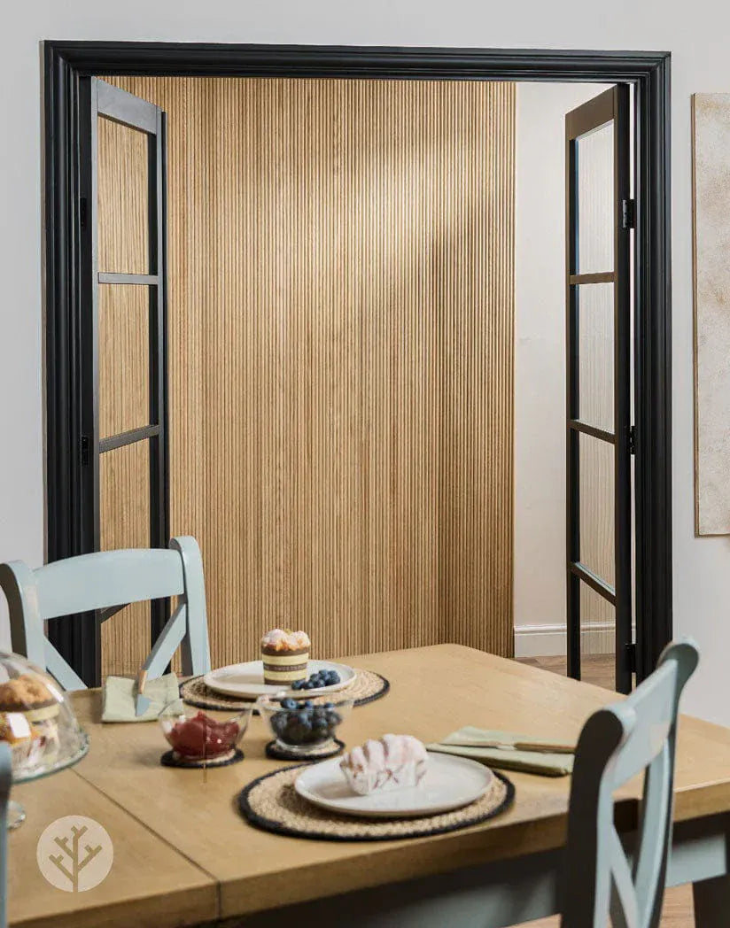 Fluted Tambour Oak Mini-Ridge Flexible Panel