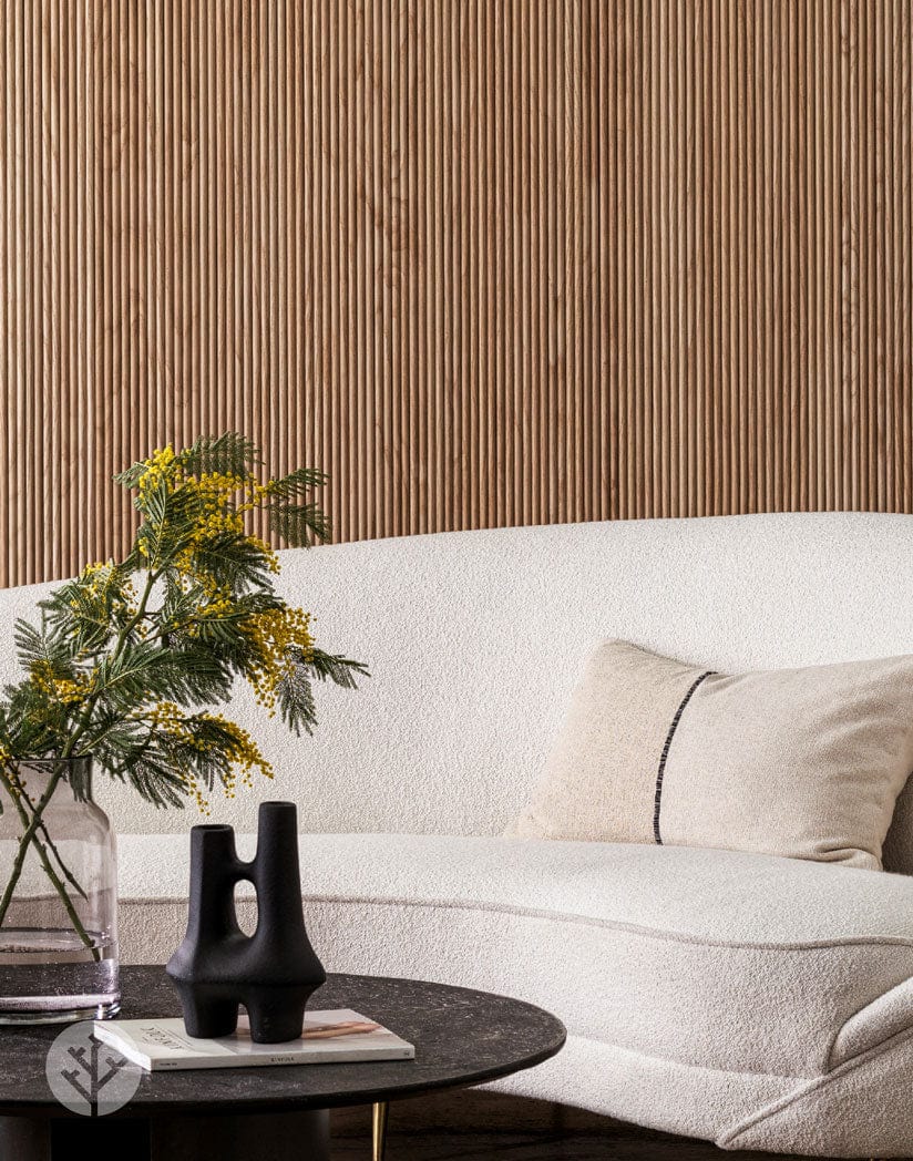 Fluted Tambour Oak Mini-Ridge Flexible Panel