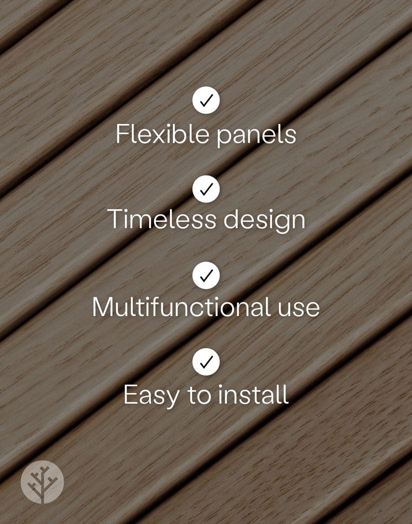 Fluted Tambour Oak Slat Flexible Panel