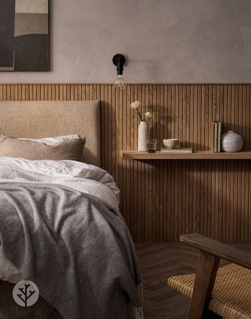 Fluted Tambour Oak Slat Flexible Panel