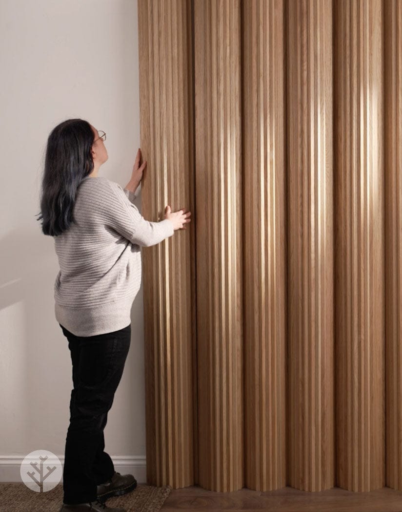 Fluted Tambour Oak Zigzag Flexible Panel
