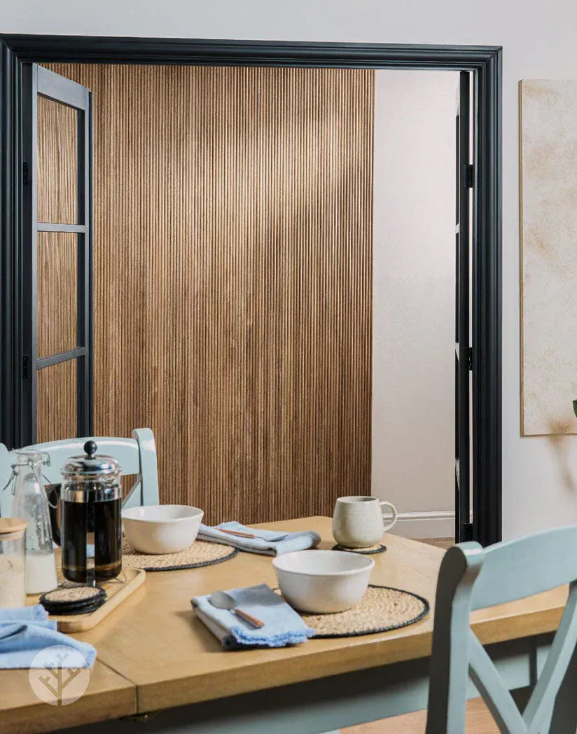 Fluted Tambour Walnut Mini-Ridge Flexible Panel