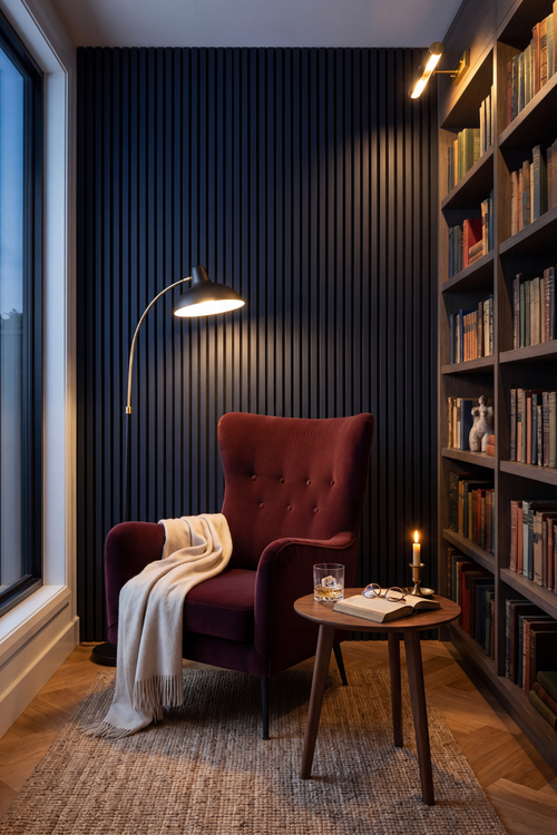 Midnight Blue Acoustic Slat Wall Panel