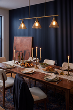 Midnight Blue acoustic slat wall panel: private dining room