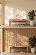 Oak Grey Felt acoustic slat wall panel: before and after