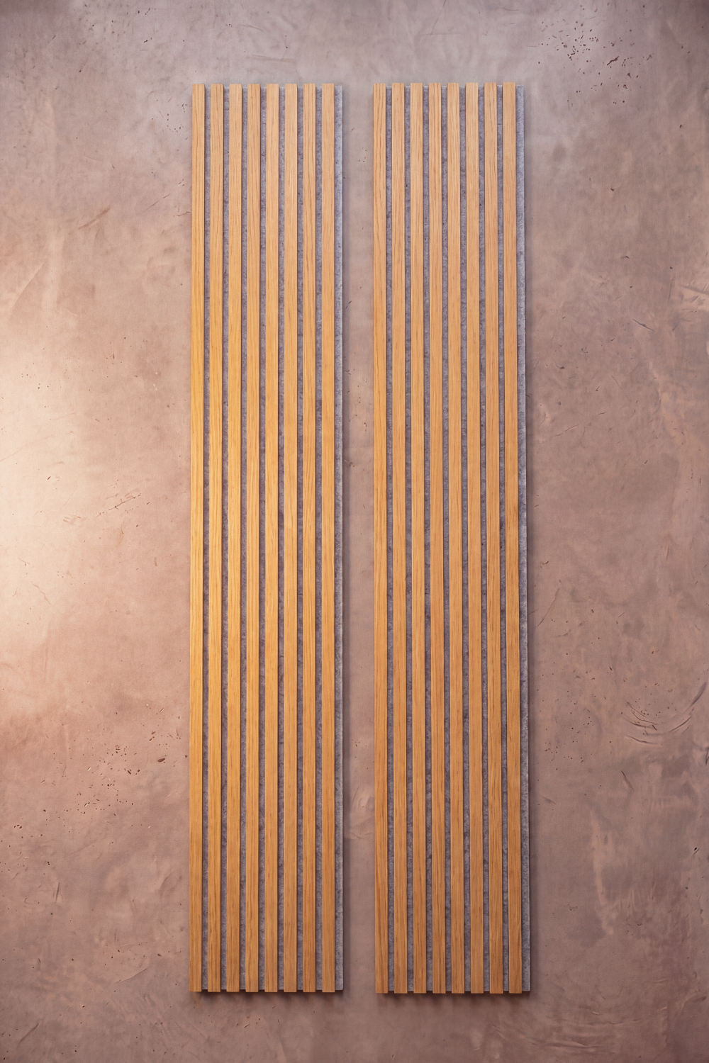 American Oak Grey Felt acoustic slat wall panel