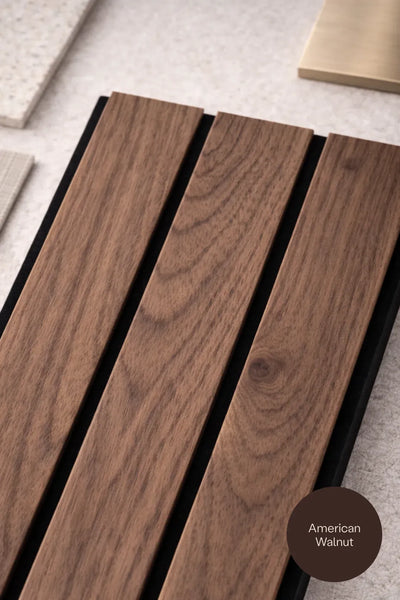 American Walnut Wide Acoustic Slat Sample