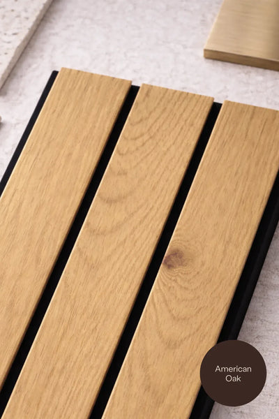 American Oak Wide Acoustic Slat Sample