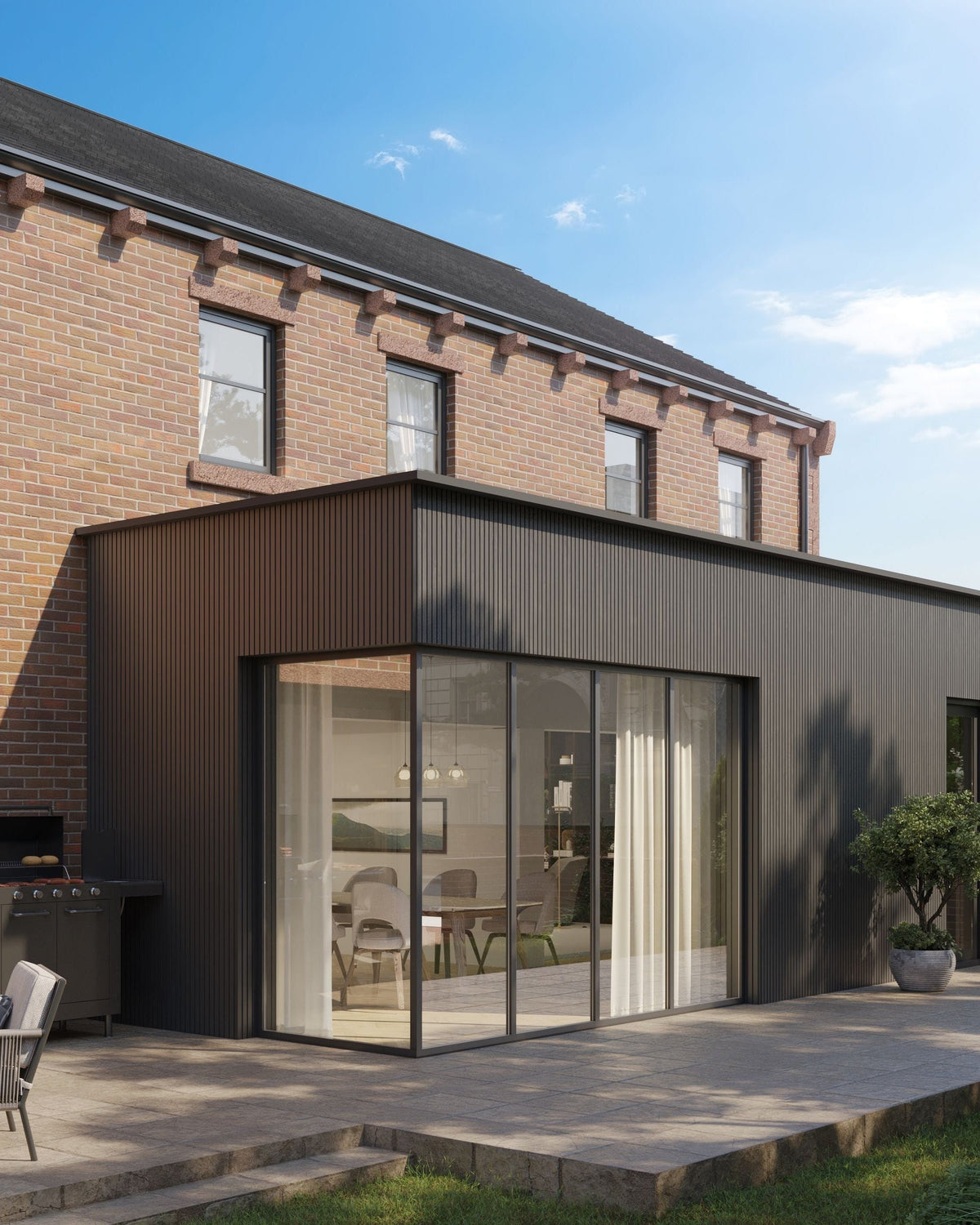 Black WPC Exterior Slat Panel